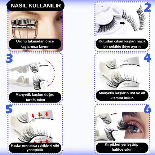 Manyetik Kirpik + Kolay Takma Aparatı